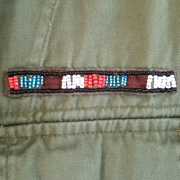 Miami/ military zip up jacket w/beaded detail - Picture 3 of 8